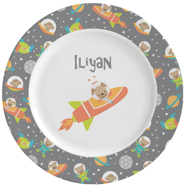 Custom Space Explorer Ceramic Dinner Plates (Set of 4) (Personalized)