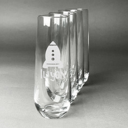 Space Explorer Champagne Flute - Stemless Engraved - Set of 4 (Personalized)