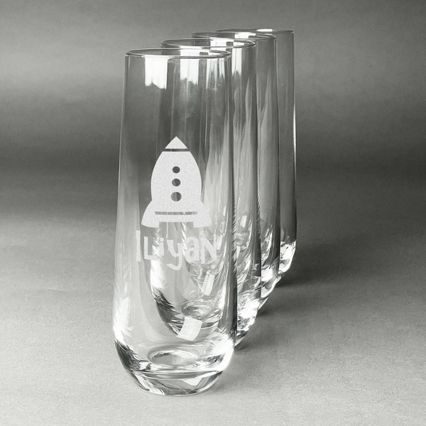 Space Explorer Champagne Flute - Set of 4 - Front/Main