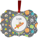 Space Explorer Metal Frame Ornament - Double Sided w/ Name or Text