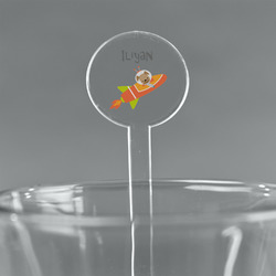 Space Explorer 7" Round Plastic Stir Sticks - Clear (Personalized)
