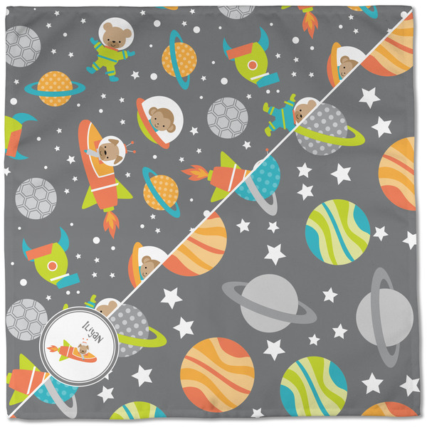 Space Explorer Cloth Napkins - Personalized Dinner (Full Open)