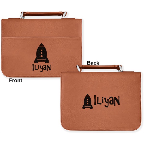 Space Explorer Cognac Leatherette Bible Covers - Large Double Sided Apvl