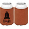 Space Explorer Cognac Leatherette Can Sleeve - Single Sided Front and Back