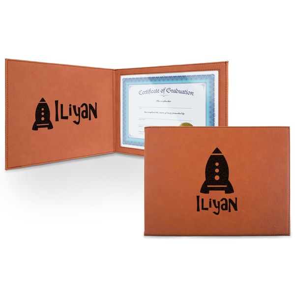Custom Space Explorer Leatherette Certificate Holder (Personalized)