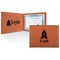 Space Explorer Cognac Leatherette Diploma / Certificate Holders - Front and Inside - Main