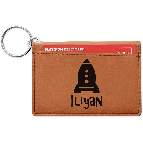 Custom Space Explorer Leatherette Keychain ID Holder (Personalized)