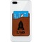 Space Explorer Cognac Leatherette Phone Wallet on iphone 8