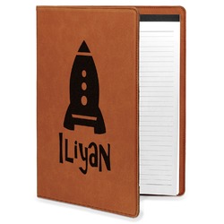 Space Explorer Leatherette Portfolio with Notepad (Personalized)