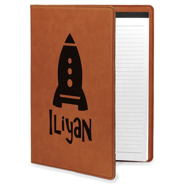 Custom Space Explorer Leatherette Portfolio with Notepad - Large - Single Sided (Personalized)