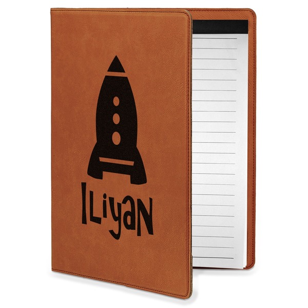 Custom Space Explorer Leatherette Portfolio with Notepad - Small - Single Sided (Personalized)