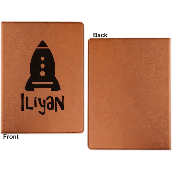 Space Explorer Cognac Leatherette Portfolios with Notepad - Small - Single Sided- Apvl