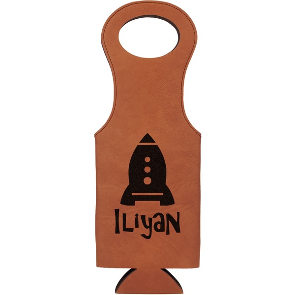 Custom Space Explorer Leatherette Wine Tote (Personalized)