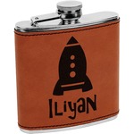 Space Explorer Leatherette Wrapped Stainless Steel Flask (Personalized)