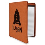Space Explorer Leatherette Zipper Portfolio with Notepad - Single Sided (Personalized)