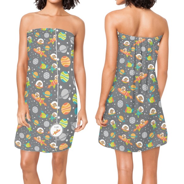 Space Explorer Custom Bath Wrap - Front & Back View