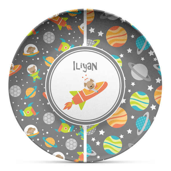 Custom Space Explorer Microwave Safe Plastic Plate - Composite Polymer (Personalized)