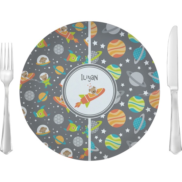 Custom Space Explorer Glass Lunch / Dinner Plate 10" (Personalized)