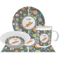 Space Explorer Dinner Set - Single 4 Pc Setting w/ Name or Text