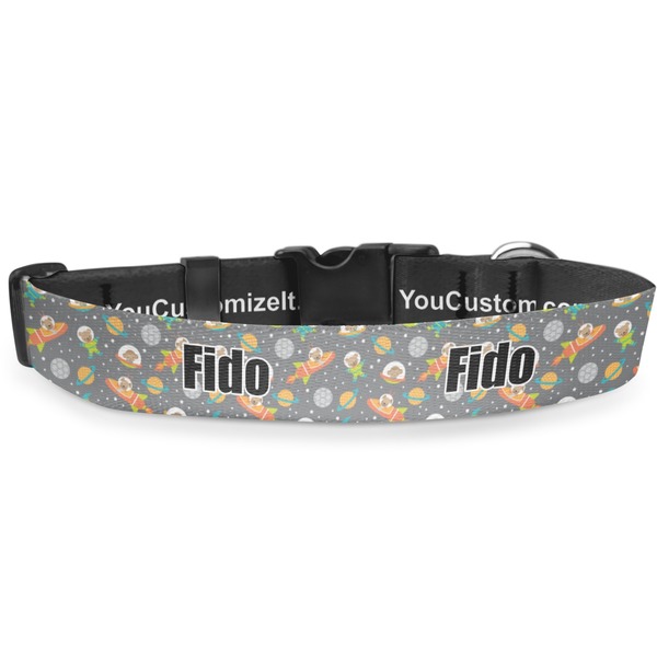 Custom Space Explorer Deluxe Dog Collar - Double Extra Large (20.5" to 35") (Personalized)