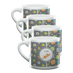 Space Explorer Double Shot Espresso Cups - Set of 4 (Personalized)