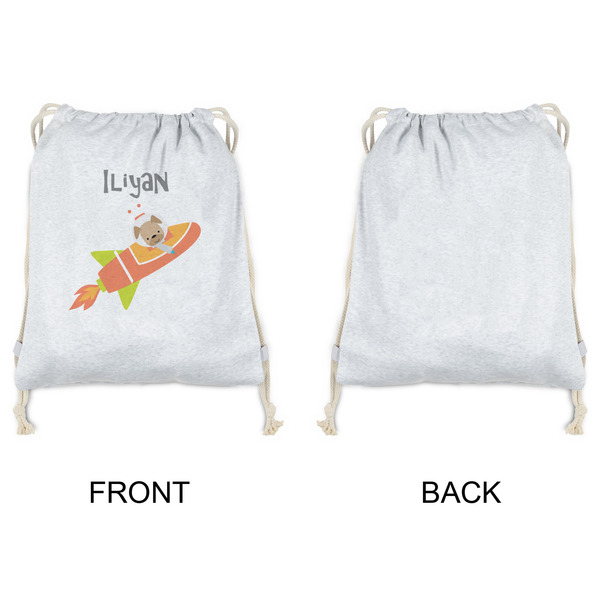 Space Explorer Drawstring Backpacks - Sweatshirt Fleece - Single Sided - APPROVAL