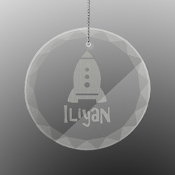 Space Explorer Engraved Glass Ornament - Round (Personalized)