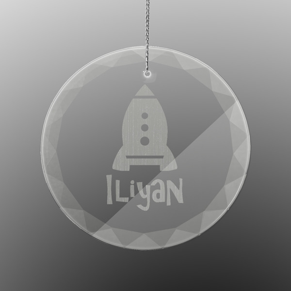 Custom Space Explorer Engraved Glass Ornament - Round (Personalized)