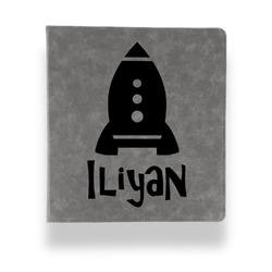 Space Explorer Leather Binder - 1" - Grey (Personalized)