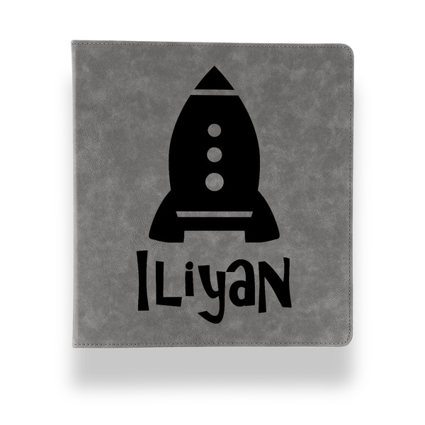 Space Explorer Leather Binder - 1" - Grey - Front View