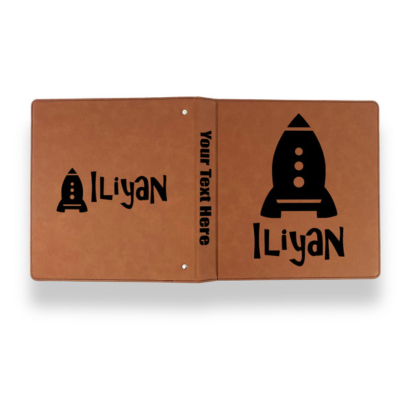 Space Explorer Leather Binder - 1" - Rawhide - Back Spine Front View