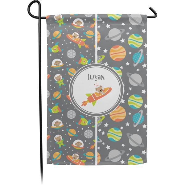 Custom Space Explorer Small Garden Flag - Double Sided w/ Name or Text