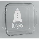 Space Explorer Glass Cake Dish - 8in x 8in (Personalized)