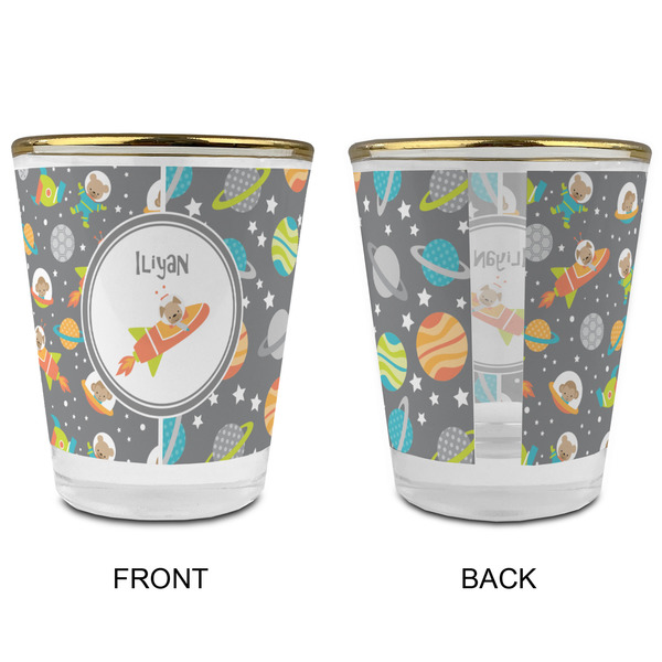 Space Explorer Glass Shot Glass - with gold rim - APPROVAL