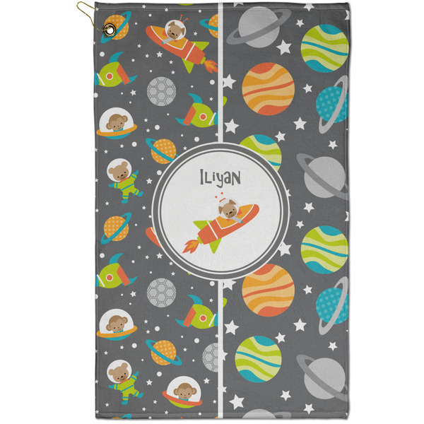 Custom Space Explorer Golf Towel - Poly-Cotton Blend - Small w/ Name or Text