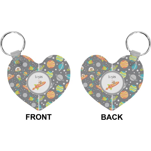 Space Explorer Heart Keychain (Front + Back)