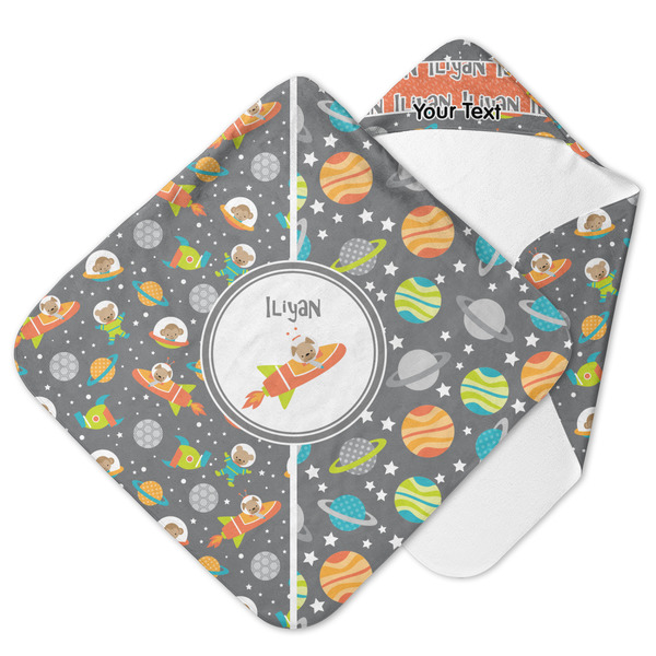 Custom Space Explorer Hooded Baby Towel (Personalized)