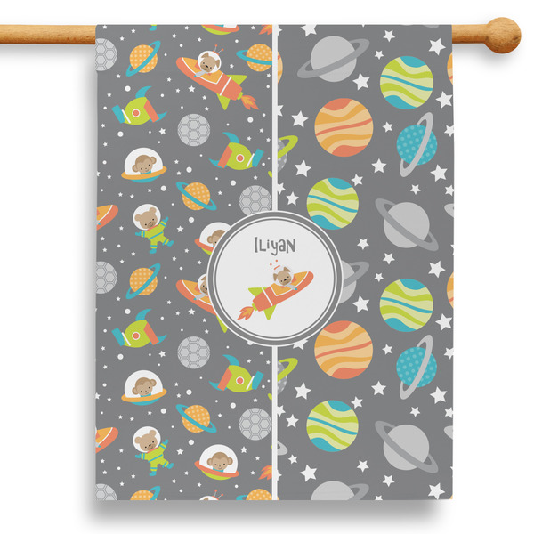 Custom Space Explorer 28" House Flag (Personalized)