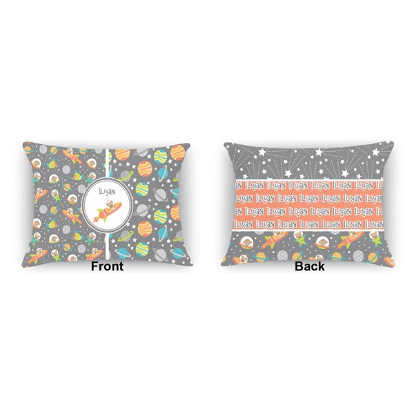 Space Explorer Indoor Rectangular Burlap Pillow (Front and Back)