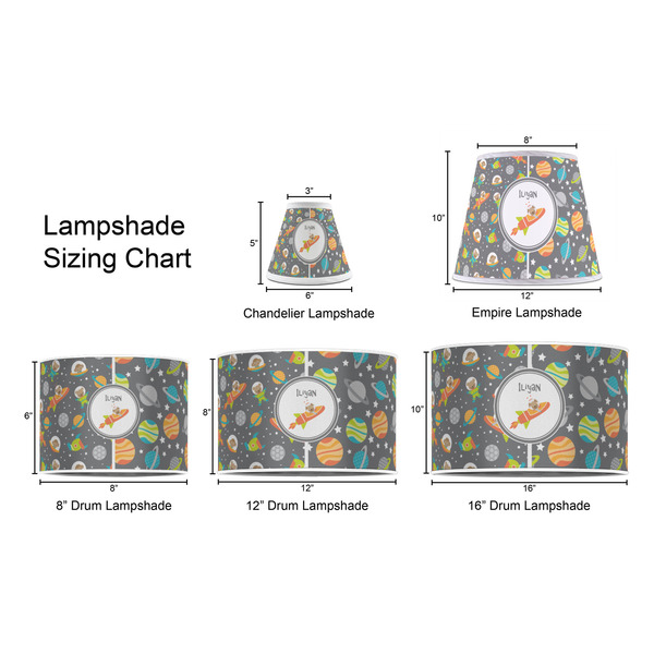 Space Explorer Lampshade Sizing Chart