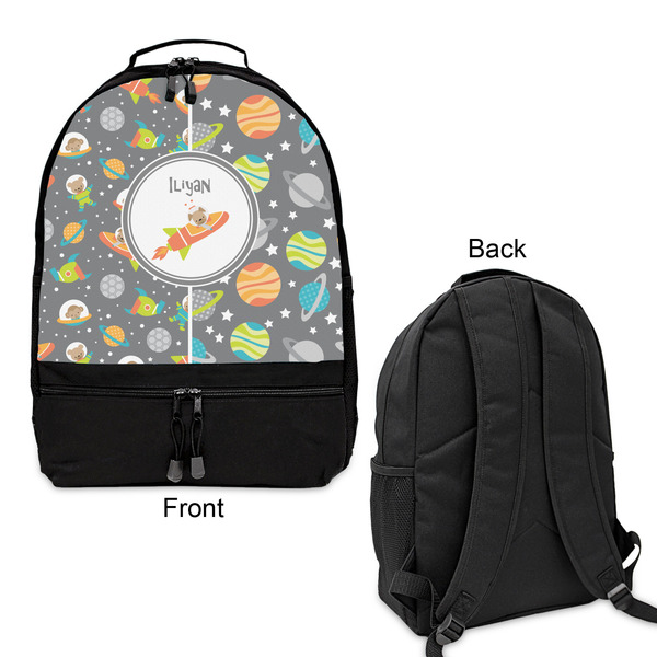 Space Explorer Large Backpack - Black - Front & Back View