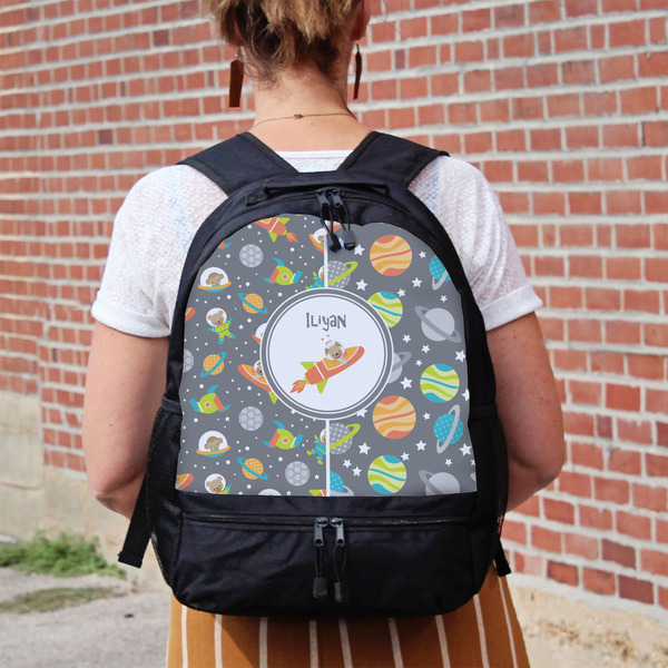 Space Explorer Large Backpack - Black - On Back