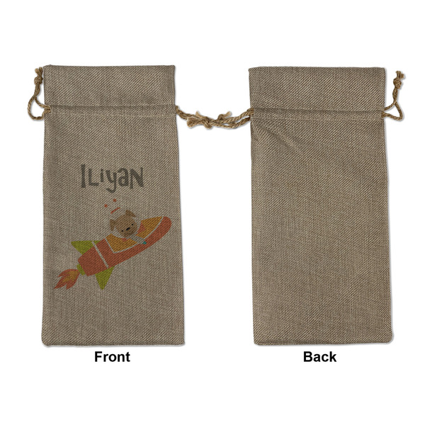 Space Explorer Large Burlap Gift Bags - Front Approval