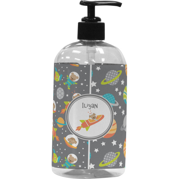 Custom Space Explorer Plastic Soap / Lotion Dispenser (16 oz - Large - Black) (Personalized)