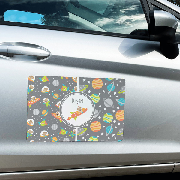 Space Explorer Large Rectangle Car Magnets- In Context