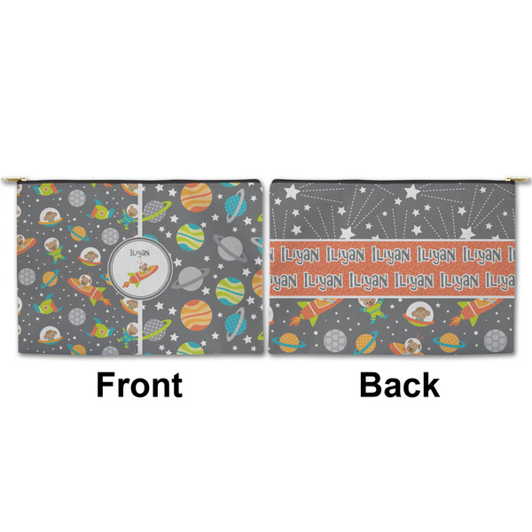 Space Explorer Large Zipper Pouch Approval (Front and Back)