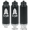 Space Explorer Laser Engraved Water Bottles - 2 Styles - Front & Back View