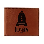 Space Explorer Leatherette Bifold Wallet - Single Sided (Personalized)