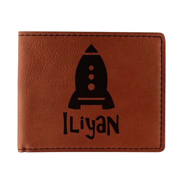 Custom Space Explorer Leatherette Bifold Wallet - Double Sided (Personalized)