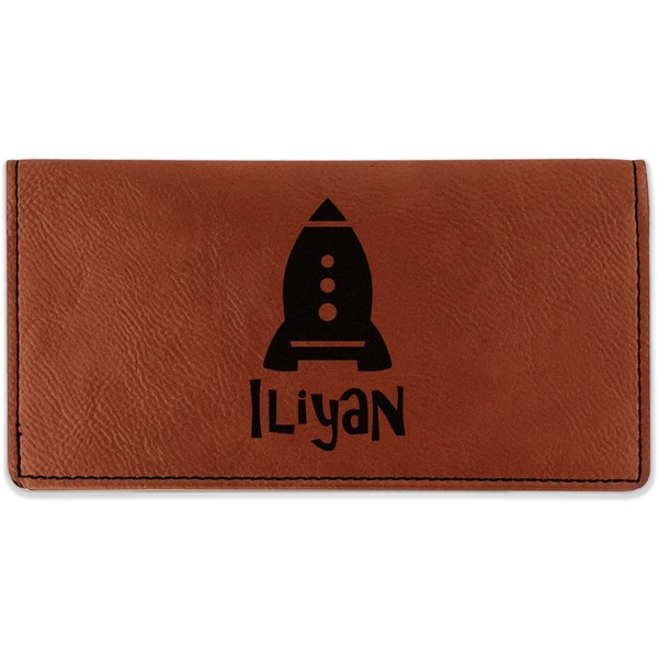 Custom Space Explorer Leatherette Checkbook Holder - Single Sided (Personalized)